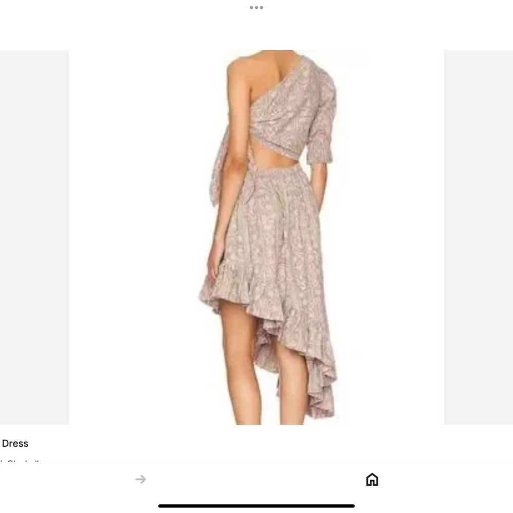 Cleobella Cream Tan Asymmetrical One-Shoulder Dress